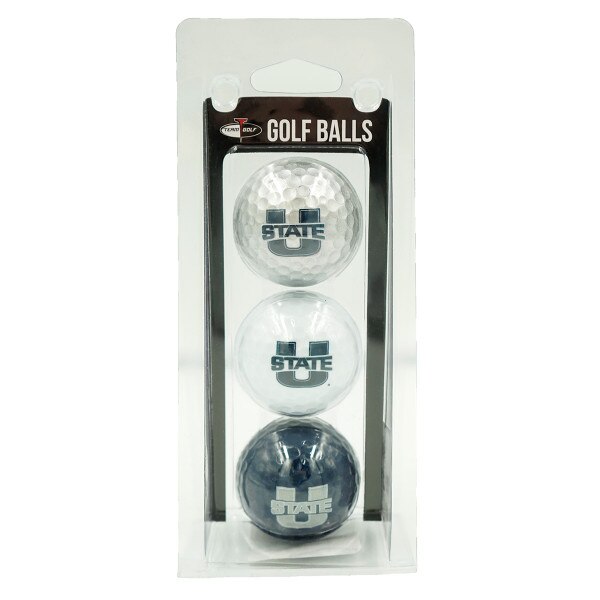 Pack of three golf balls with U-State logo.